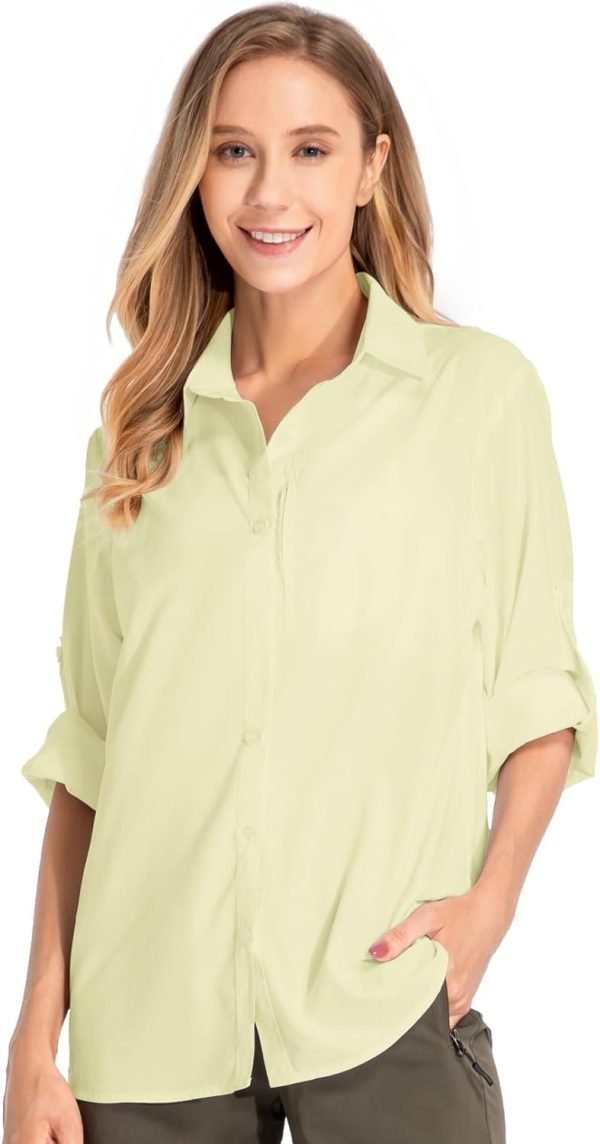 Women's UPF 50 Long Sleeve Sun Protection Shirts Quick Dry Outdoor Fishing Hiking Travel Shirt
