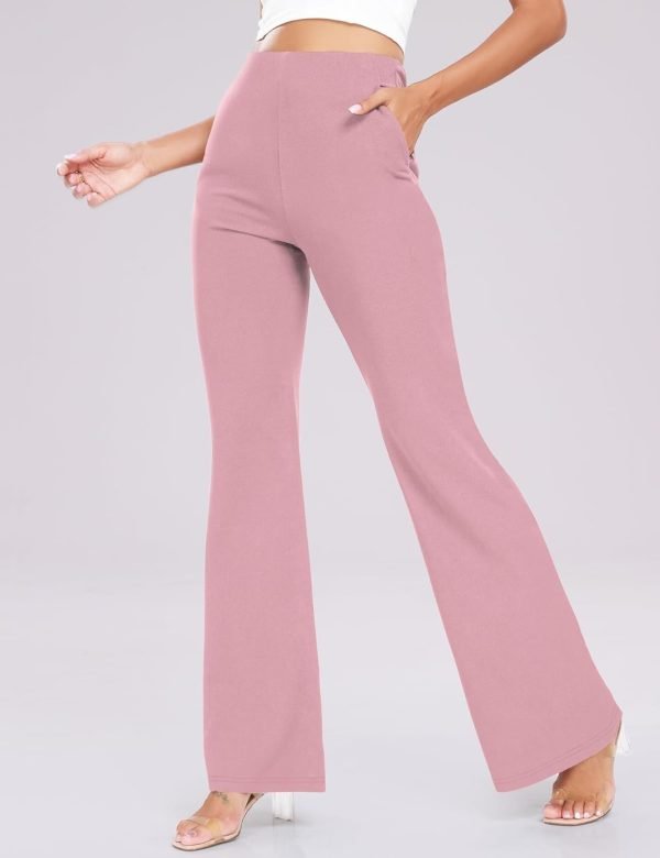 Women's High Waist Casual Wide Leg Pants, Button Dress Pants for Women, Work Pants with Pockets for Women Office.