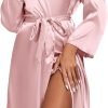 Women's 3Pcs Pajamas Satin Cami Top and Shorts with Robe Sleepwear Set