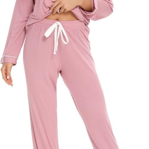 Pajamas Set Long Sleeve Womens Button Down Sleepwear Two Piece Nightwear Soft Pj Lounge Sets S-XXL
