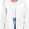 Women's Lightweight Raincoat Waterproof Packable Outdoor Windproof Hooded Active Rain Jacket S-XXL