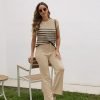 Sets for Women Spring Outfits for Women 2024 Travel Wide Leg Pant Summer Two Piece Sets Lounge Matching Sets