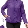 Rain Jacket Women Lightweight Waterproof Windbreaker Jacket Hooded Packable Rain Coats for Women Outdoor Raincoat