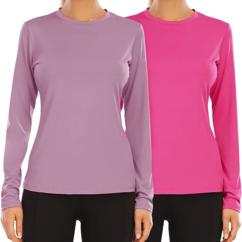 Women's Long Sleeve UPF 50+ UV Sun Protection Shirts Rash Guard Swim T-Shirt/Hoodie Quick Dry for Outdoor Hiking