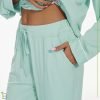 Womens Bamboo Pajama Set Long Sleeve Button Down, Soft Pj Pants with Pockets, Lightweight Sleepwear Loungewear