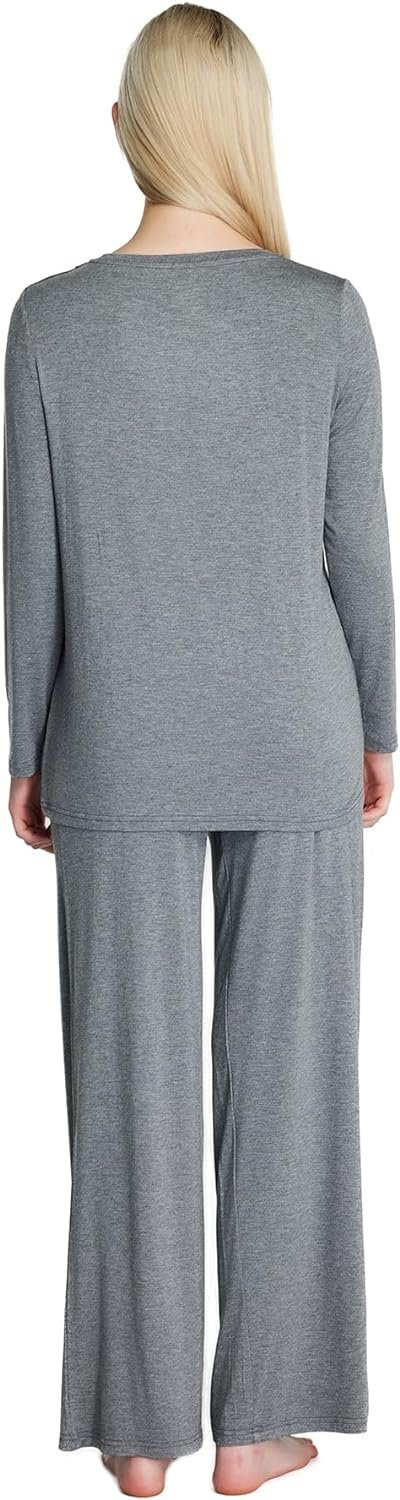 Loungewear Set pajamas Womens sleepwear Bamboo Viscose Long Sleeve t shirt Long Pants Super Soft Novelty Pjs Set