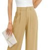 Women's Business Work Trousers High Waisted Wide Leg Pants Long Straight Suit Pants with Pocket