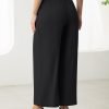 Womens Wide Leg Lounge Pants High Waisted Business Work Casual Pants Adjustable Tie Knot Loose Trousers with Pocket