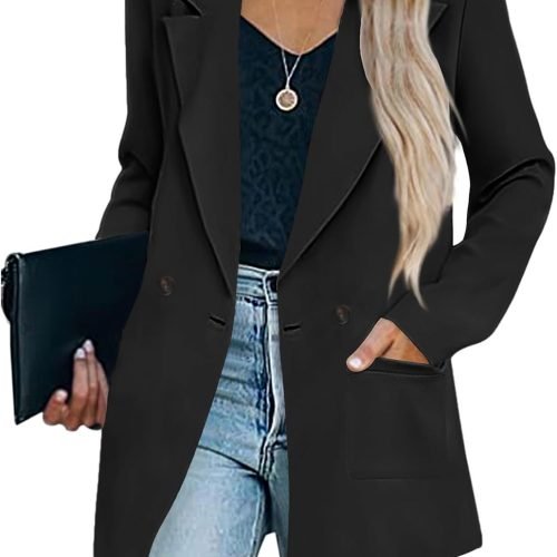 Womens Casual Blazers Oversized Open Front Cardigan Long Sleeve Work Office Blazer Jackets S-XXL