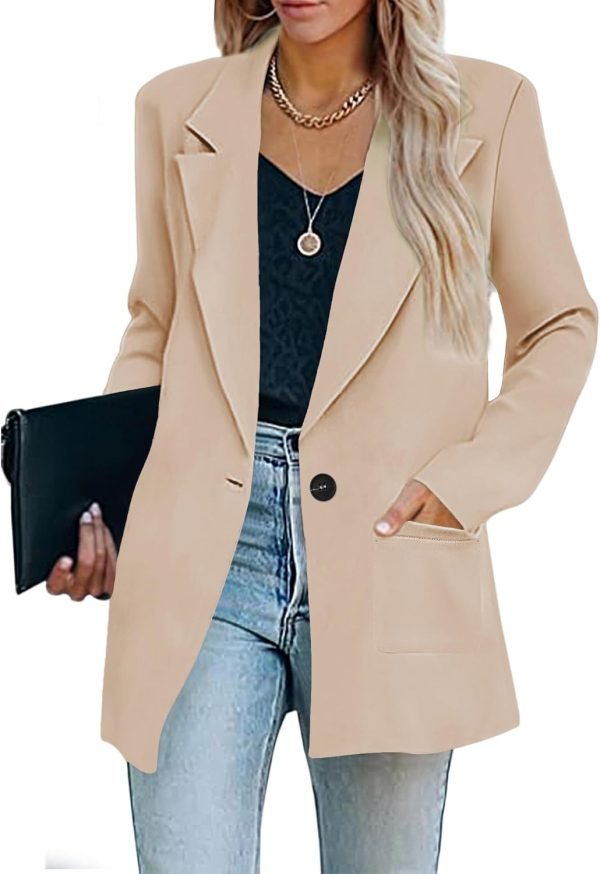Womens Casual Blazers Oversized Open Front Cardigan Long Sleeve Work Office Blazer Jackets S-XXL