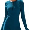 61eOWxqAO7L._AC_SL1500 Women Two Piece Rash Guard Long Sleeve Half-Zipper UPF 50 Athletic Surfing Swimsuit