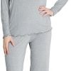 Loungewear Set pajamas Womens sleepwear Bamboo Viscose Long Sleeve t shirt Long Pants Super Soft Novelty Pjs Set