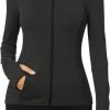 Workout Jackets for Women Full Zip Athletic Running Track Jacket with Pockets Slim Fit Yoga Jacket with Thumb Holes