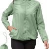 Rain Jacket Women Lightweight Waterproof Windbreaker Jacket Hooded Packable Rain Coats for Women Outdoor Raincoat
