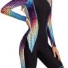 Women's One Piece Long Sleeve Rash Guard Knee High Bathing Suits Swimsuit Sport Surfing Wear Athletic Swimwear