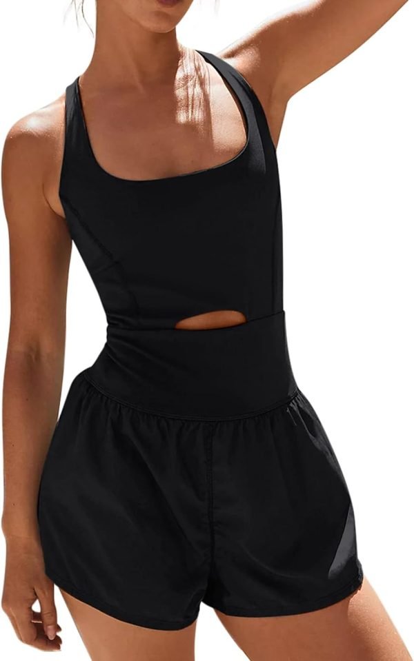 61goignycQL._AC_SL1500 Womens Onesie Workout Rompers One Piece Exercise Jumpsuits Athletic Outfits Gym Yoga Clothes