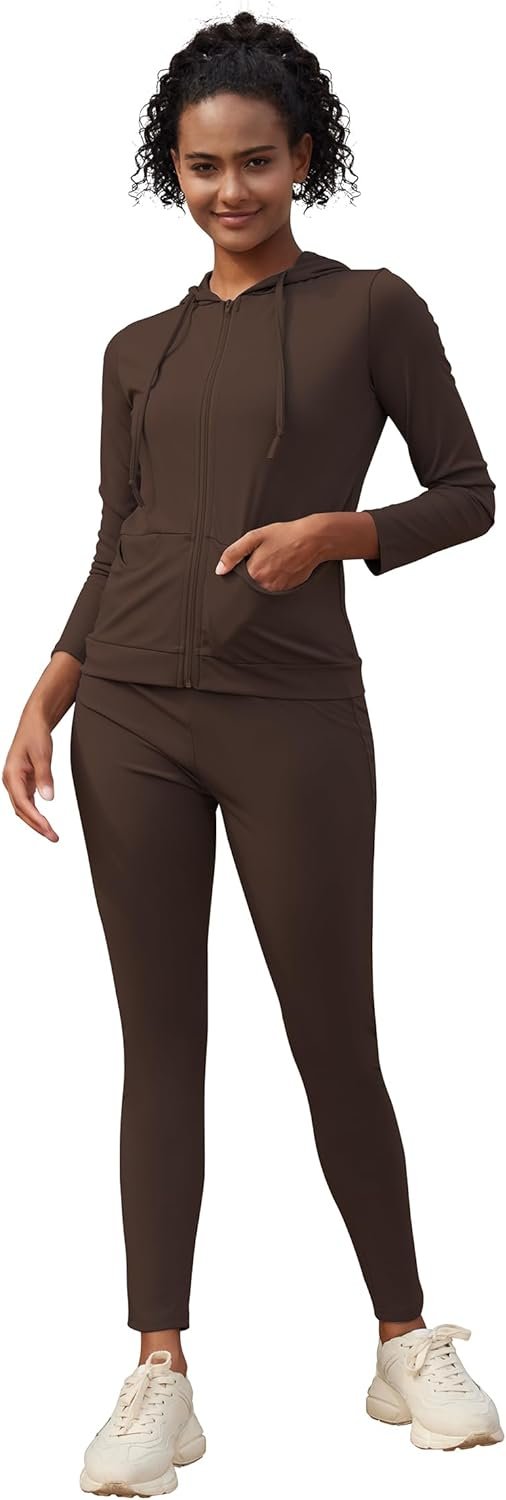 Active Wear Sets for Women -Workout Clothes Gym Wear TracksuitsYoga Jogging Track Outfit Legging Jacket 2 Pieces Set