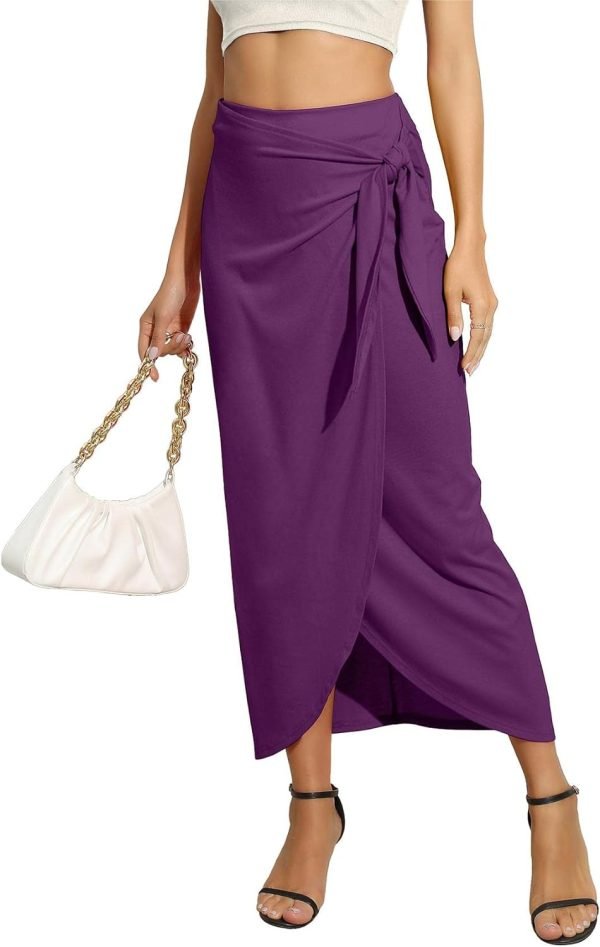 61ikaMj-wuL._AC_SL1500_6df75ed9-e47d-4d22-b3d8-64f918fe06d7 Women’s Maxi Skirt High Waist Wrap Pencil Long Skirts for Women Slim Boho Draped Front Bodycon Dresses