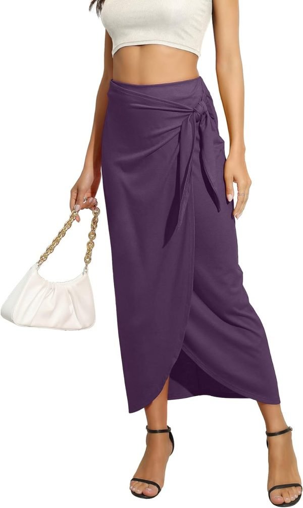61jXasQz9UL._AC_SL1500_66a46fce-f54e-4547-9437-d4a85db05eec Women’s Maxi Skirt High Waist Wrap Pencil Long Skirts for Women Slim Boho Draped Front Bodycon Dresses