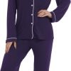 Button Up Pajamas for Women Long Sleeve Sleepwear Soft Loungewear Ladies Pjs Set XS-XXL