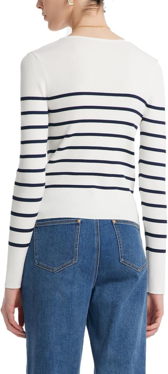 Long Sleeve Crop Tops for Women Trendy Knitted Basic Shirts Business Casual