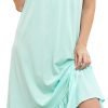 Women's Nightgown Sleeveless Sleepwear Wide Strap Sleep Shirt Pleated Scoopneck Nightshirt