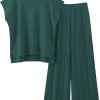 2 Piece Outfits for Women Sweater Sets Knit Vest Tops Elastic Waisted Pants