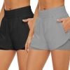 61vNatqv7XL._AC_SL1348 2 Pack Athletic Shorts for Women, Quick Dry Running Shorts with Pockets High Waisted Workout Gym Sports Shorts