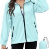 Rain Jacket Women Waterproof Lightweight Jacket With Hood Packable Raincoat with Pockets S-XXL
