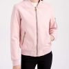 Women's Bomber Jacket Lightweight Varsity Zip Up Coat Casual Long Sleeve Windbreaker