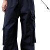 Women Cargo Pants Trendy Parachute Pants Elastic Waist Hiking Pants Lightweight Waterproof Baggy Joggers with Pockets
