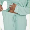 Womens Bamboo Pajama Set Long Sleeve Button Down, Soft Pj Pants with Pockets, Lightweight Sleepwear Loungewear