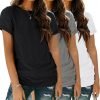 Womens 3 Pack T Shirts Basic Short Sleeve Tees Crewneck Fashion Tops Loose Fit Lightweight Casual Summer Clothes 2024
