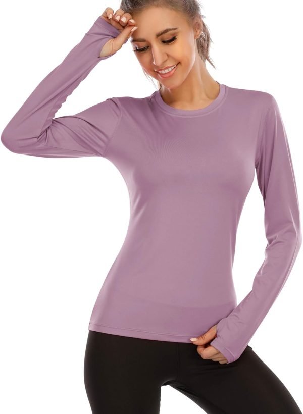 Women's Long Sleeve UPF 50+ UV Sun Protection Shirts Rash Guard Swim T-Shirt/Hoodie Quick Dry for Outdoor Hiking