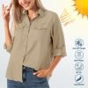 Women's Quick Dry Sun UV Protection Convertible Long Sleeve Shirts for Hiking Camping Fishing Sailing