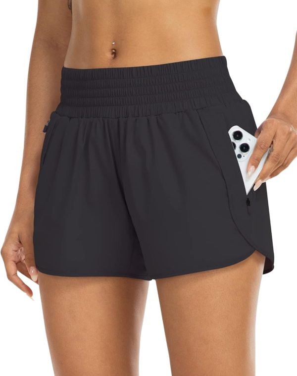 713yhNEw4yL._AC_SL1500 Athletic Shorts for Women with Pockets High Waist Running Workout Shorts Gym Yoga White Summer Shorts