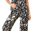 Womens Satin Floral Sleepwear Short Sleeves Button Down Tops with Pants Lounge Pajamas Sets