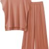 2 Piece Outfits for Women Sweater Sets Knit Vest Tops Elastic Waisted Pants