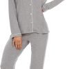 Button Up Pajamas for Women Long Sleeve Sleepwear Soft Loungewear Ladies Pjs Set XS-XXL