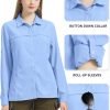 71A1BEvOjsL._AC_SL1500 Womens Sun Protection Safari Shirt Quick Dry SPF 50 UV Lightweight Fishing Travel Hiking Outdoor Shirts with Zipper Pockets