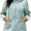 Women's Raincoats Windbreaker Rain Jacket Waterproof Lightweight Outdoor Hooded Trench Coats S-XXL