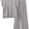 2 Piece Outfits for Women Sweater Sets Knit Vest Tops Elastic Waisted Pants