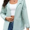 Women's Raincoats Windbreaker Rain Jacket Waterproof Lightweight Outdoor Hooded Trench Coats S-XXL
