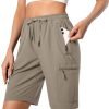 Women's Lightweight Hiking Cargo Shorts Quick Dry Athletic Shorts for Camping Travel Golf with Zipper Pockets Water Resistant