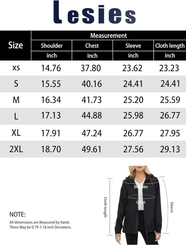 Women's Rain Jacket Lightweight Waterproof Rain Coat with Hooded Windproof Adjustable Windbreaker