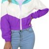 71FDQzSM30L._AC_SL1500 Women’s Lightweight Windbreaker Sport Jacket Zip Up Color Block Coat Casual Long Sleeve Jogging Outerwear