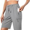 Women's Lightweight Hiking Cargo Shorts Quick Dry Athletic Shorts for Camping Travel Golf with Zipper Pockets Water Resistant