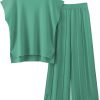 2 Piece Outfits for Women Sweater Sets Knit Vest Tops Elastic Waisted Pants