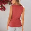 3 Pack Women Tank Tops Ribbed Summer Casual Sleeveless Basic Cami Top Slim Henley Button Down Blouses