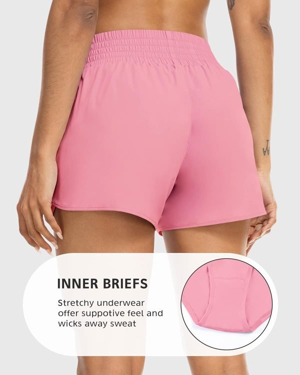 71HRrmovh5L._AC_SL1500 Athletic Shorts for Women with Pockets High Waist Running Workout Shorts Gym Yoga White Summer Shorts